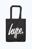 Hype Black White Script Tote Bag