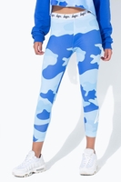 Hype Blue Camo Kids Leggings Size 3/4Y