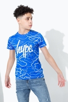 Hype Blue Line Camo Kids Blue/White T-Shirt Size 3-4