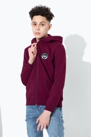 Hype Burgundy Crest Kids Zip Hoodie Size 13