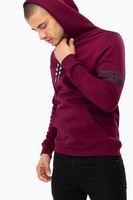 Hype Burgundy Jh Stripe Mens Burgundy/black Pullover Hoodie Size X-Small