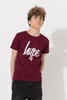 Hype Burgundy Script Kids T-Shirt Size 5-6