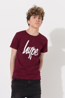 Hype Burgundy Script Kids T-Shirt Size 5-6