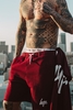 Hype Burgundy Script Mens Shorts Size X-Small