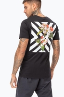 Hype Chevron Bloom Mens Black T-Shirt Size X-Large