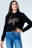 HYPE GLITTER SCRIPT KIDS CROP PULLOVER HOODIE