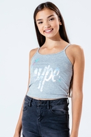 Hype Grey Holo Script Kids Cami Vest Tank Top Size 5/6Y