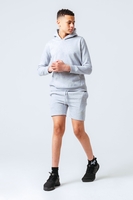 HYPE GREY KIDS PULLOVER HOODIE & SHORTS SET