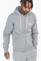 Hype Grey Mini Script Mens Zip Hoodie Size Small