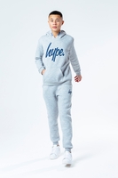 HYPE GREY NAVY SCRIPT KIDS TRACKSUIT