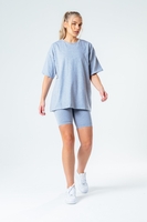 HYPE GREY OVERSIZED T-SHIRT & CYCLE SHORTS WOMEN