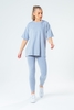 HYPE GREY OVERSIZED T-SHIRT & LEGGINGS WOMEN