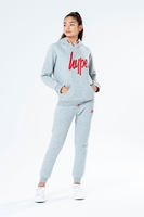 HYPE GREY RED SCRIPT KIDS TRACKSUIT