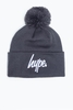 Hype Grey Script Bobble Beanie