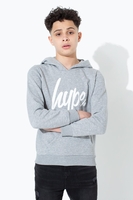 Hype Grey Script Kids Pullover Hoodie Size 14Y