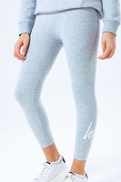 HYPE GREY SCRIPT LOGO KIDS LEGGINGS