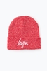 HYPE HEATHER RED SCRIPT BEANIE
