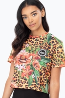 Hype Jungle 23 Womens Crop Multi T-Shirt Size 14