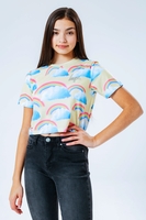 HYPE LEMON RAINBOW KIDS CROP T-SHIRT