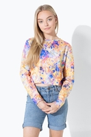 HYPE MARBLED KIDS CROP CREW NECK