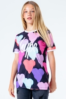 HYPE MULTI HEART PRINT SCRIPT KIDS T-SHIRT