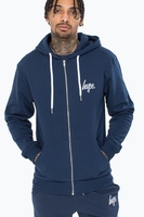 Hype Navy Mini Script Mens Zip Hoodie Size X-Small