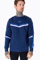 Hype Navy Racing Line Mens Crew Neck Size X-Large