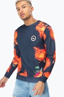 Hype Orange Rose Mens Crew Neck Size 2X-Large