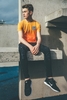 Hype Orange Speckle Fade Crest Kids T-Shirt Size 9/10Y