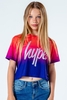 HYPE PEACH FADE GLITTER KIDS CROP T-SHIRT