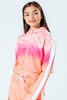Hype Peach Fade Kids Crop Multi Zip Hoodie Size 16Y
