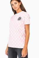 Hype Pink Checkerboard Womens T-Shirt Size 4