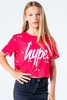 Hype Pink Ditsy Rainbow Print Kids Crop Pink/multi T-Shirt Size 7/8Y