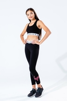 Hype Pink Glitter Script Kids Leggings Size 3/4Y