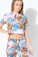 Hype Pink Gold Kids Crop Multi T-Shirt Size 14Y