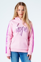 HYPE PINK METALLIC PANEL KIDS PULLOVER HOODIE