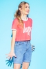 Hype Pink Ringer Script Kids Crop T-Shirt Size 5-6
