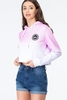 Hype Pink Speckle Fade Womens Crop Hoodie Size 6