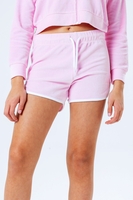 HYPE PINK VELOUR KIDS RUNNING SHORTS