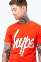 HYPE RED SCRIPT MENS T-SHIRT