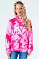 HYPE TWO TONE PINK TIE DYE KIDS PULLOVER HOODIE