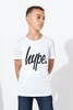 Hype White Script Kids T-Shirt Size 14Y