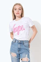Hype White Splat Script Kids T-Shirt Size 3-4
