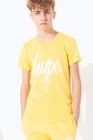 Hype Yellow Script Kids T-Shirt Size 7/8Y