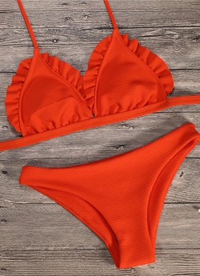 Women Bikini Set Push Up
Swimwear Swimsuit Ruffle Low
Waisted Padded Two Piece
Bathing Suit Beach Wear