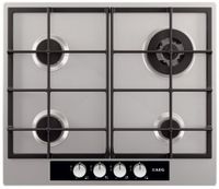 AEG HG654440SM 60cm Gas Hob Stainless Steel with FREE 2 Year Warranty via Redemption