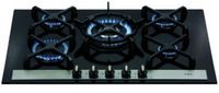 CDA HVG77BL Five Burner 72cm Wide Gas on Glass Hob in Black