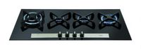 CDA HVG93BL 90cm Wide Four Burner Linear Gas on Glass Hob in Black