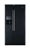 CDA PC66BL 89cm Wide American Style Side By Side Fridge Freezer In Black