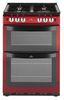 New World NW551GTCRED 55cm Wide Gas Twin Cavity Cooker In Red